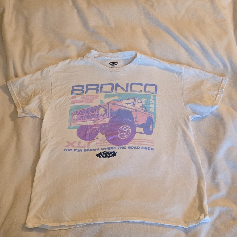 Ford Bronco T Shirt - White and Purple